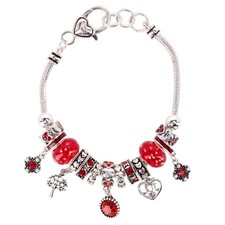 CTM Women's Meaningful Birthstone Charm Clasp Bracelet