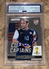 2014 Panini Prizm World Cup Captains Prizm Landon Donovan Signed Card #18 PSA