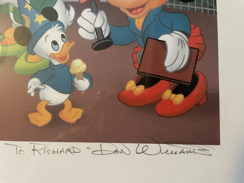 Disney Lithograph Print~Mickey Mouse & Pals Don Williams Artwork~Signed 2x - Image 3 of 4