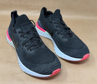 Nike Epic React Flyknit 2 ''Pixel'' Running Shoe-Womens 7.5-Black/Lime/Pink-BQ8927