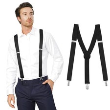 Vesberkl Black Suspenders for Men Heavy Duty Mens 1PCS,