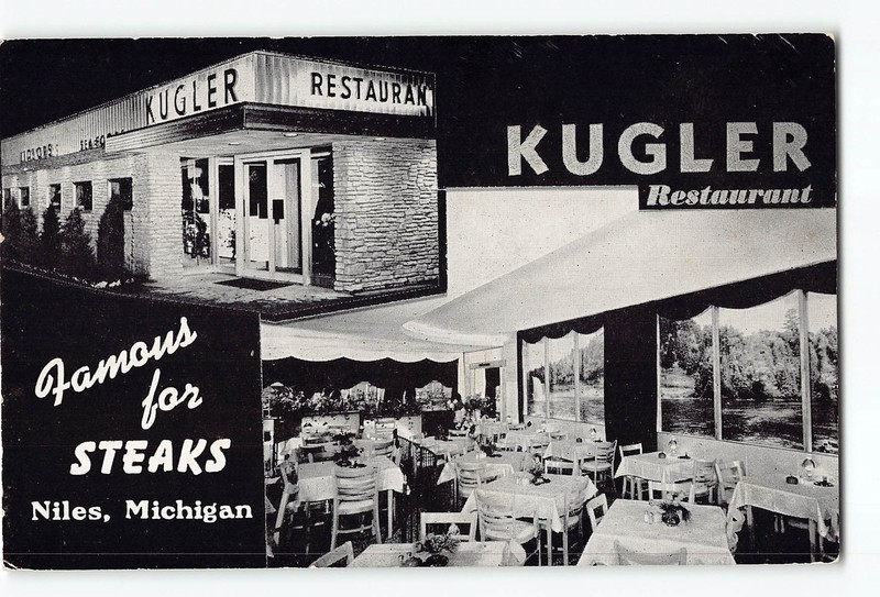 Niles Michigan MI Vintage Postcard Kugler Restaurant - Famous For Steaks