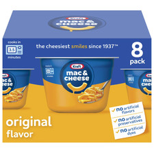 Kraft Original Mac N Cheese Macaroni and Cheese Cups Easy Microwavable Dinner, 8