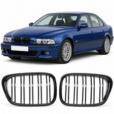 Nieren Ziergitter K�hlergrill F�r BMW 5er E39 95-03 Doppelsteg Gl�nzend Schwarz