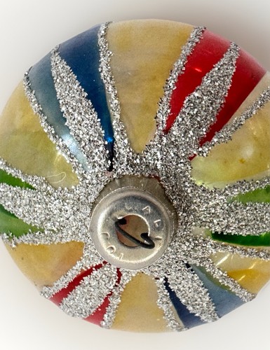 4 Vintage Cali Co Mercury Glass Mica Glitter Ball Christmas Ornaments - Picture 6 of 6