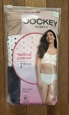 Size 8 or XL Jockey 3-Pack Elance Hipster Breathe Comfort 100 Pointelle Cotton