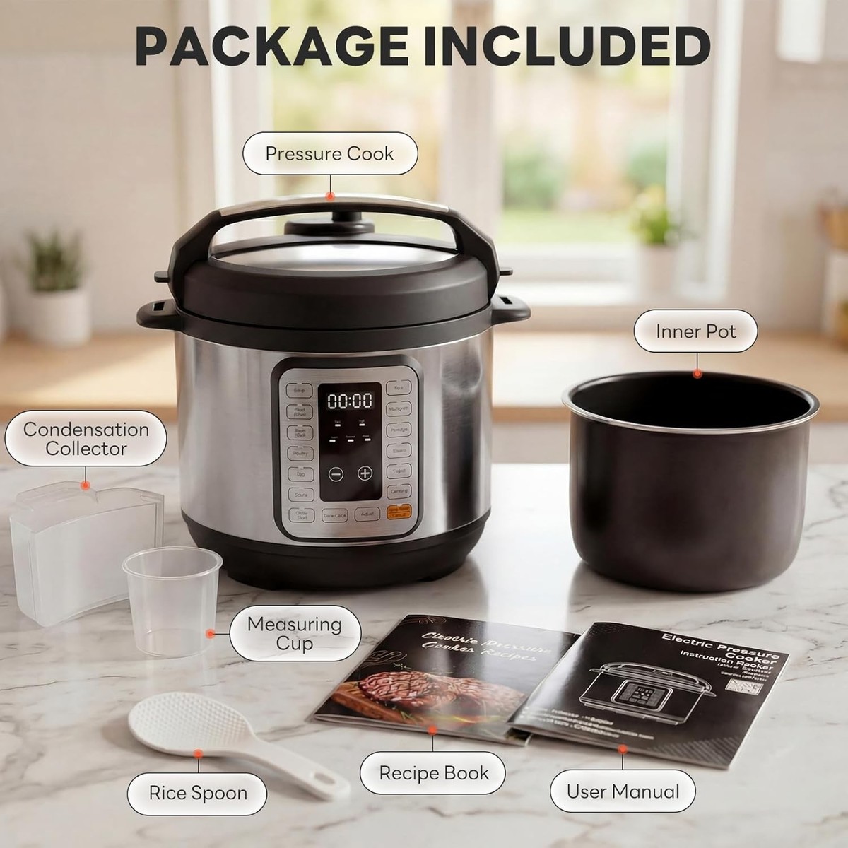 6QT/8QT 14-in-1 Electric Pressure Cooker Multi Stainless Steel