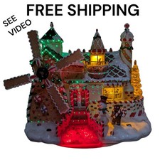 Mulino a vento in fibra ottica casa pan di zenzero 2005 collezione vacanze condizioni A+ Natale