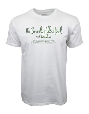 90s BEVERLY HILLS HOTEL & BUNGALOWS GRAPHIC WHITE T-SHIRT
