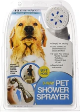 3 Way Pet Shower Sprayer with 8 Foot Hose and Quick Connect to Showerhead