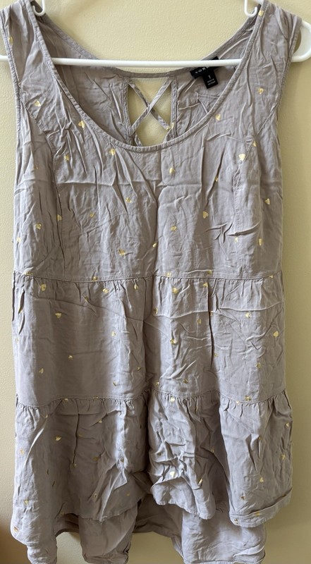 Torrid Plus Size 1 (XL) Taupe Gold A-Line Scoop Neck Lace-Up shirt