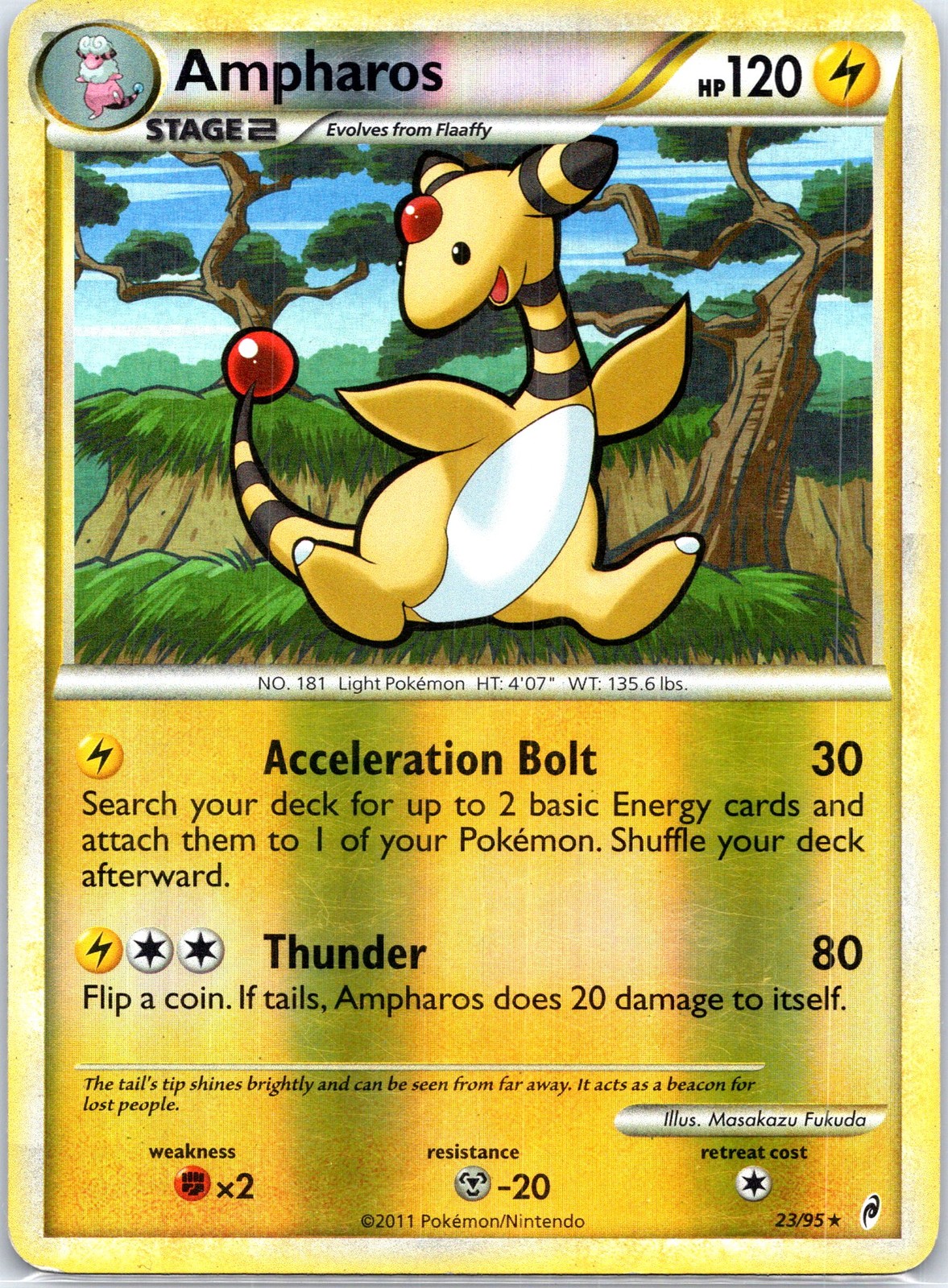 Ampharos Reverse Holo Rare CL Call of Legends 23/95 LP