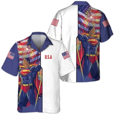 DC Superman Patriotic USA Flag 4th Of July Beach Aloha Summer VibeHawaiian Shirt