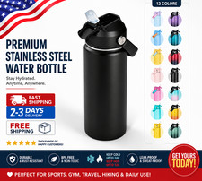 24oz Insulated Stainless Steel Water Bottle, Wide Mouth Double Wall Vacuum, S...
