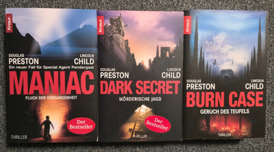 Preston & Child -3 Thriller -Maniac, Dark Secret,Burn Case- Konvolut-
