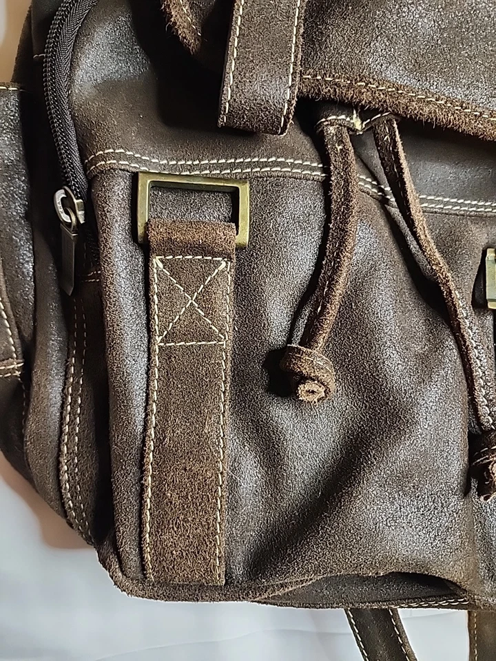 Claire Chase Mochila Jumbo de Cuero Marrón para Laptop Cartera Bolso de Mano Foto 2 de 4