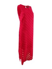 Vince Camuto Women's Diagonal Striped Sleeveless Dress (S, Tropical Red)