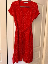 dress, Amazon Essentials, Med., Red, flower design, comfortable, short sleeve