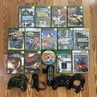 Original Xbox Game Lot + 2 Controllers Green Black Memory card Most CIB OG Works