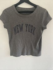 John Galt  Brandy  Melville  New York Gray Short Sleeve Tee