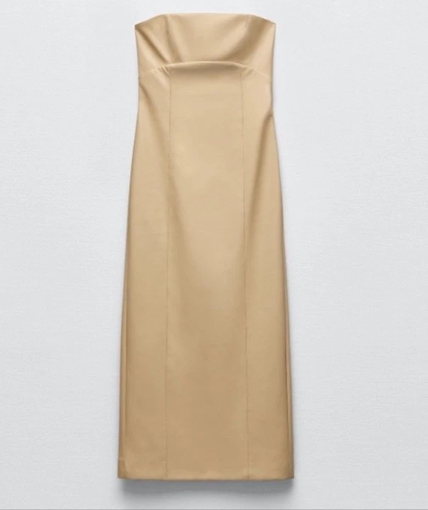 VESTIDO ZARA BLOGGERS FAV IMITACIÓN CUERO Foto 4 de 4