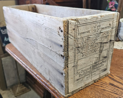 Vintage 22''L x 8''W x 8''T Youngstown OH wooden crate The General Fireproofing..