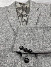 Harris Tweed Blazer Mens 42R Gray Wool Sport Coat USA Made Vintage