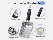 Stainless Steel Cat Litter Scoop,Metal Cat Litter Scoop,Kitty Metal Scooper 