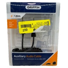 6 /1.8M AUXILIARY AUDIO CABLE Lot Of 2 GRIFFIN- iPhone-iPod-MP3 149