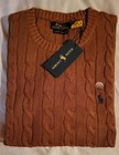 Gold Polo Ralph Lauren Cable Knit Sweater, NWT