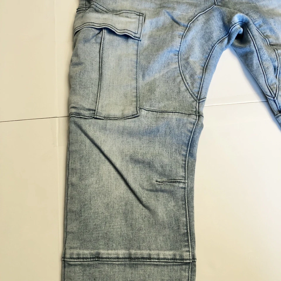 De Colección Pacsun Para Hombres Pequeños Azul Claro Carga Pantalones Vaqueros Utilidad Elásticos  Foto 3 de 4