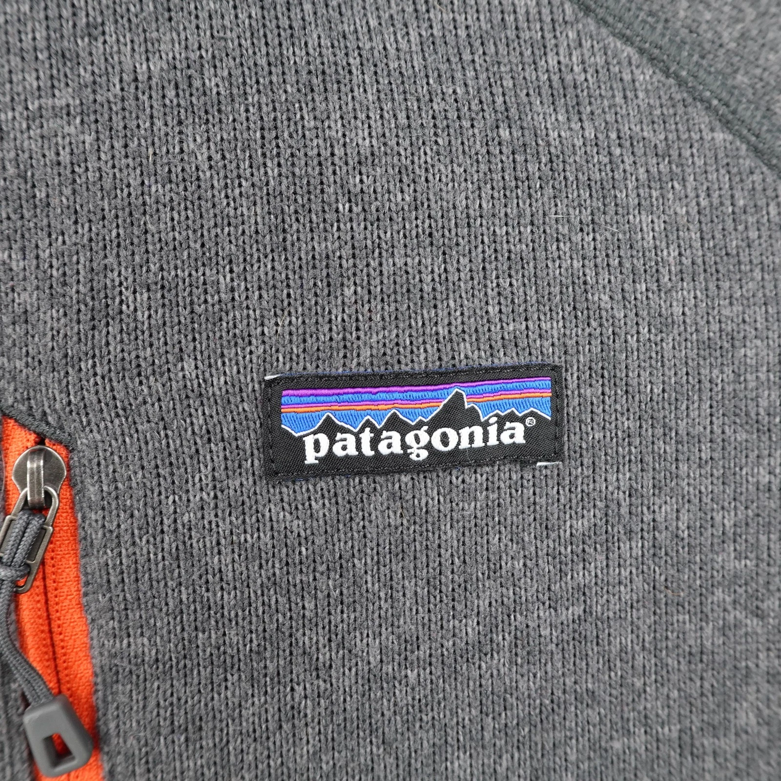 Patagonia Jacket Mens Large Gray Orange Performance Sweater Fleece Full Zip Up image 3