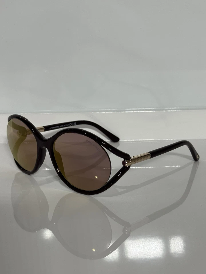 Gafas de sol Tom Ford Melody TF-1090 48Z violeta redondo acetato espejo para mujer” Foto 2 de 4
