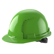 Milwaukee Green Front Brim Vented Hard Hat With 6Pt Ratcheting Suspension Type