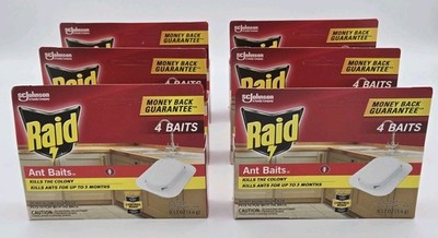 Lot of 6 Raid Max Double Control Ant Bait - 24 Traps Total - NEW - FREE SHIPPING