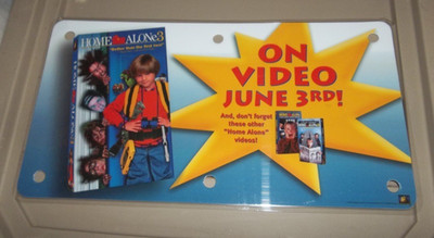Vintage Home Alone 3 (2 & 1) DVD PROMO SIGNAGE - UNUSED - 14X8''