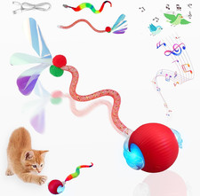 New Upgraded Cat Ball Toy - Speedy Tail 2.0 Cat Toy, Interactive Cat Toy Ball, S