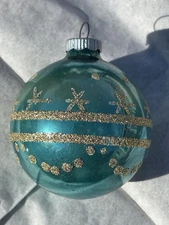 Vintage christmas ornaments glass shiny brite Blue w/glitter