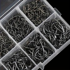 500pcs Fishhooks Strong Sharp Silver Circle Fishhook 3#-12# Jig Barbed Pesca Por