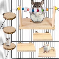 Chinchilla Platform Ledge Wood Hamster Stand Platform Board Shelf Bridge Rats...