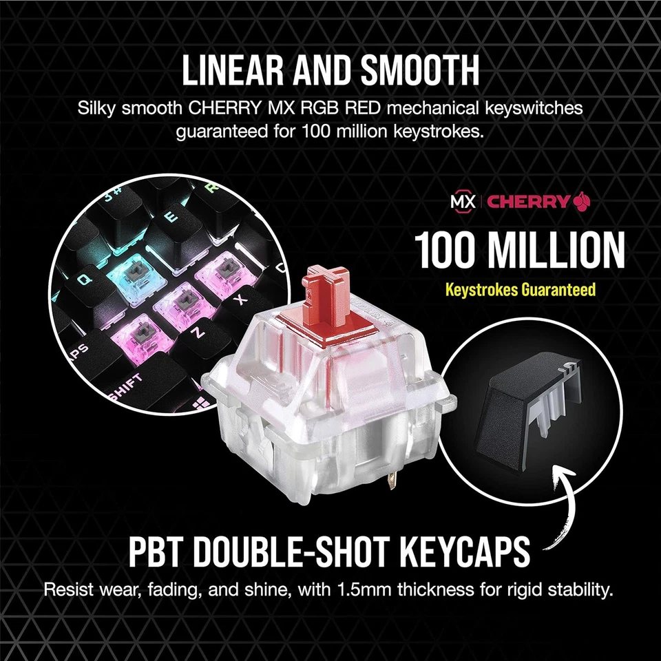 Corsair K65 RGB MINI 60% Mechanical Wired Gaming Keyboard - CHERRY 60%, Black - Image 4 of 4