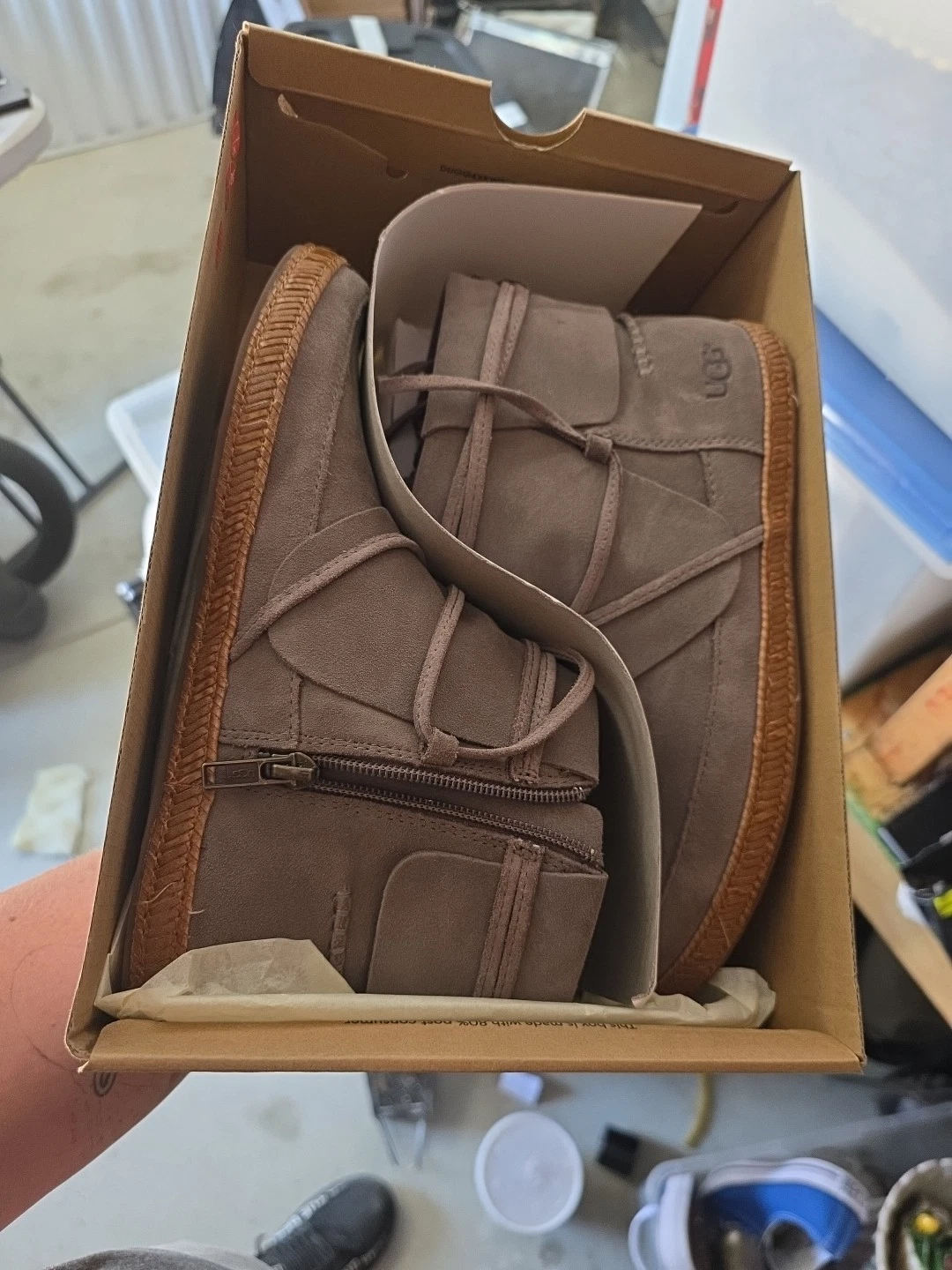 UGG REID SLATE STIVALETTO SCAMOSCIATO STIVALETTO CERNIERA DONNA US 6.5 UK 4.5