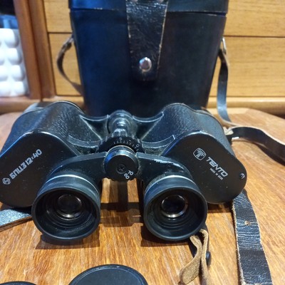 Vintage USSR Tento БПЦ3 (BNU3) 12x40 Binoculars With Case