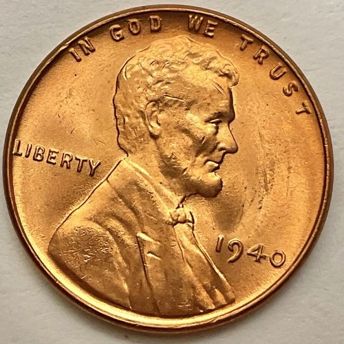 1940p  Uncirculated BU Red RD - Lincoln Wheat Cent  ~ B753