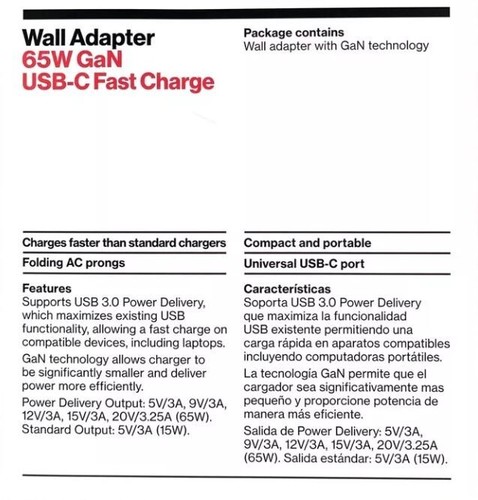 Brand New Verizon 65W USB-C Wall Fast Charger for iPads & MacBook's - Picture 3 of 4
