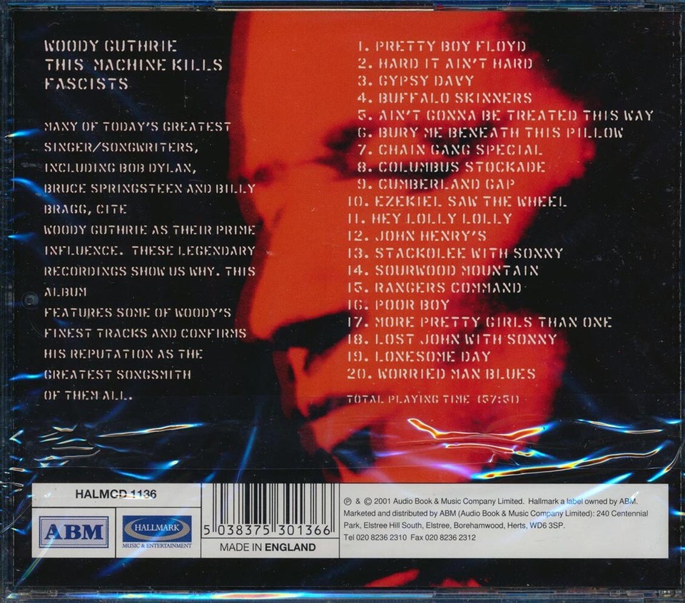 CD Woody Guthrie This Machine Kills Fascists eBay