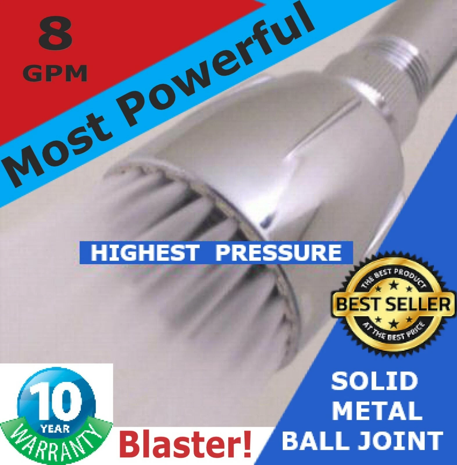 Super Ultra High Pressure Shower Head * Swivel Metal Ball. * Modified Drencher!
Opens in a new windo