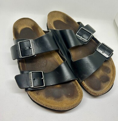 Soft Footbed Black Leather Birks BIRKENSTOCK FLORIDA BIRKO-FLOR