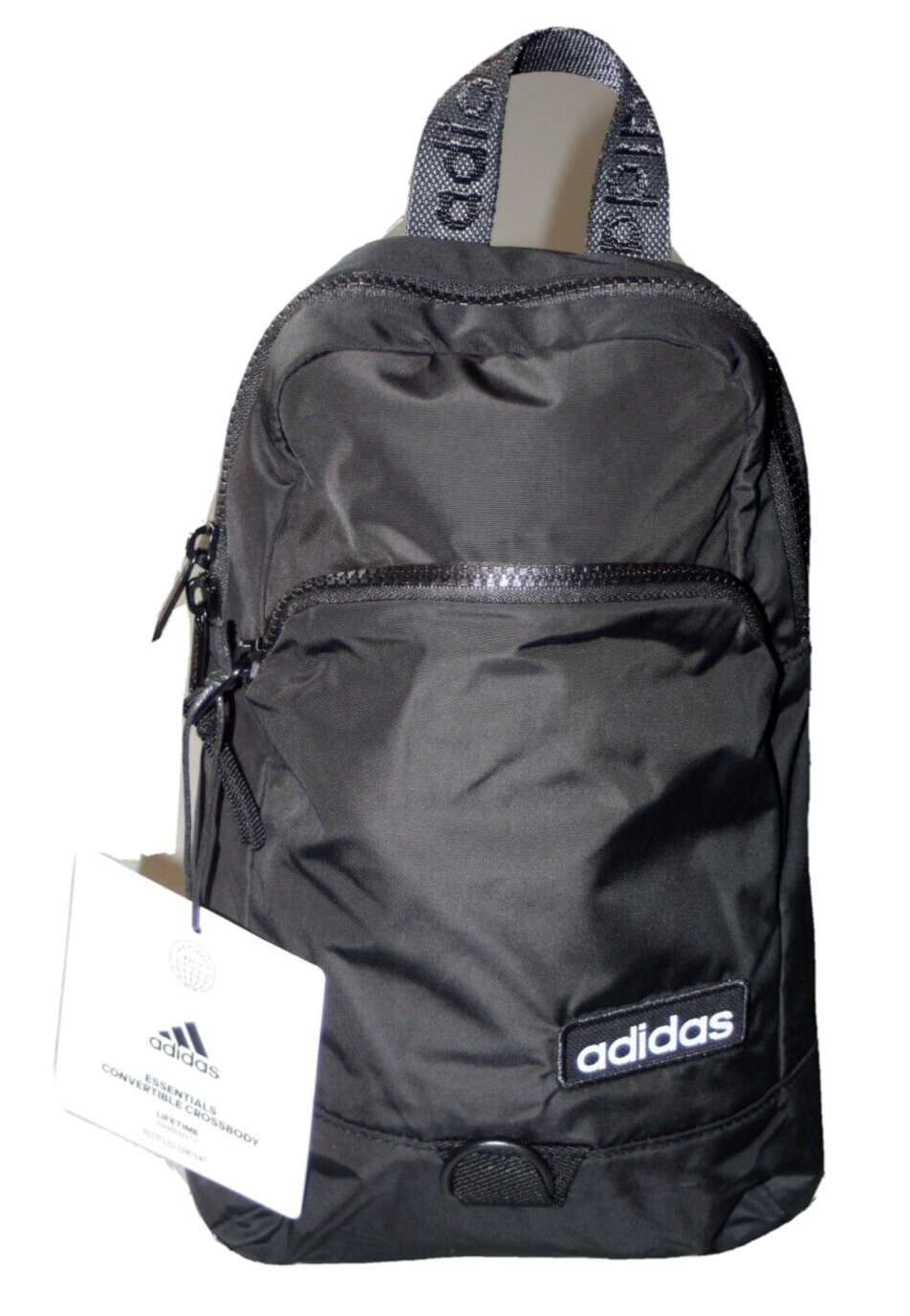 ADIDAS ESSENTIALS CONVERTIBLE CROSSBODY SLING BAG XBODY BLACK WHITE NWT