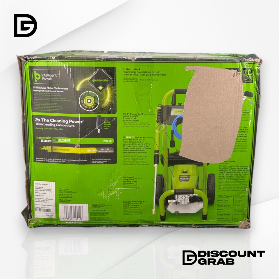 Greenworks Pro 2300PSI Electric Pressure Washer (GPW2301) eBay
